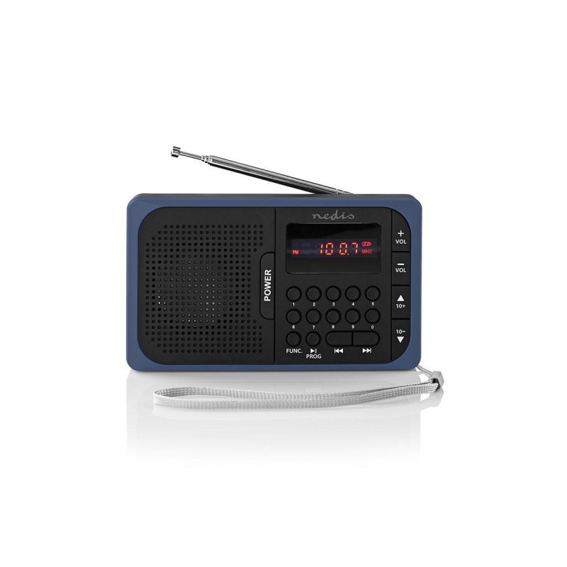 FM Rádio | 3,6 W | Port USB a Slot na microSD kartu | Černá / Modrá - obrázek č. 1