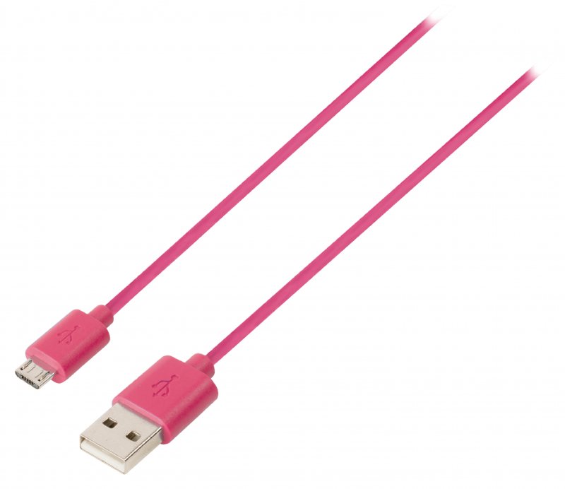 Kabel USB 2.0 USB A Zástrčka - Micro B Zástrčka Kulatý 1.00 m Růžová - obrázek č. 1