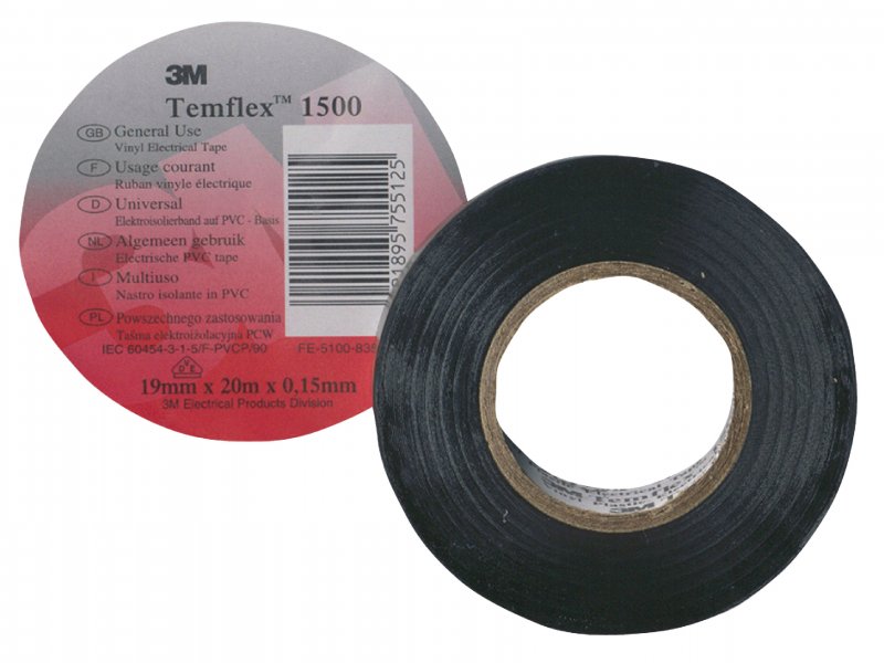 Vinylová elektroizolační páska Temflex™ 1500 15 mm x 10 m Černá - obrázek č. 2