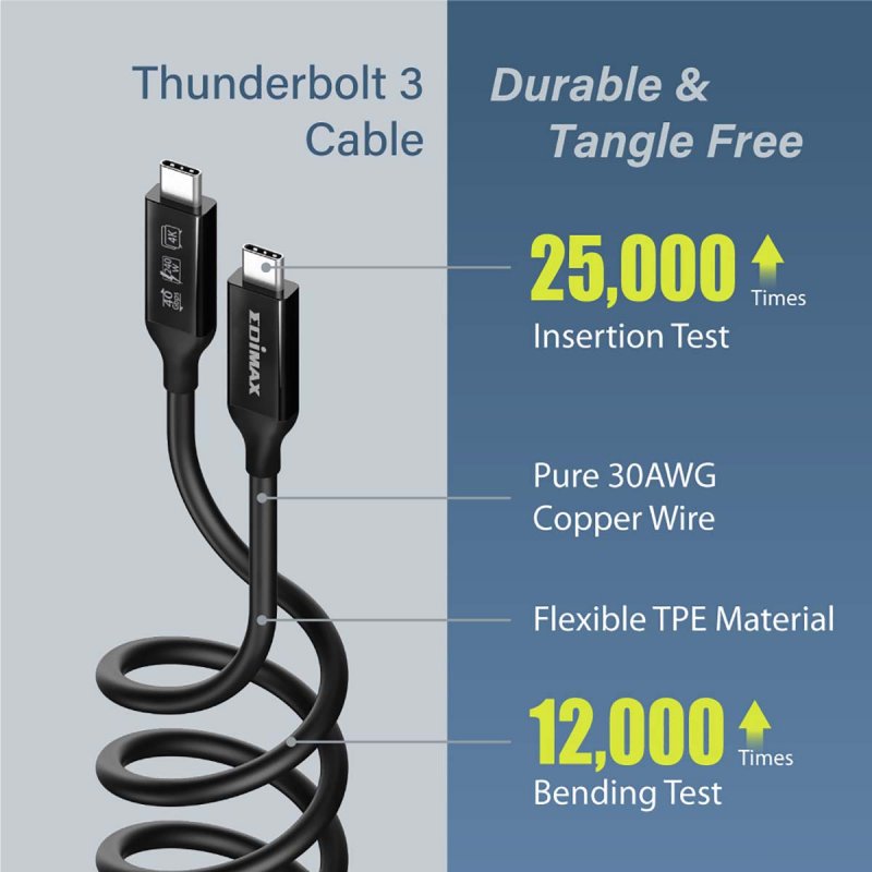 USB4/Thunderbolt3 Cable, 40G, 2 meter, Type C to Type C UC4-020TP - obrázek č. 4