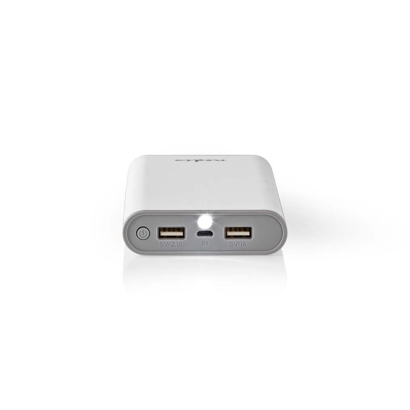 Externí akumulátor | 15000 mAh | 2 výstupy USB-A 3.1 A | Vstup Micro USB | Bílá barva - obrázek č. 1