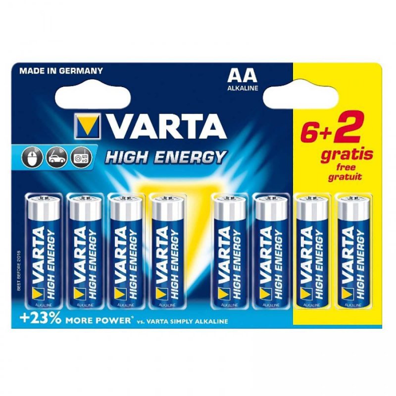Alkalická Baterie AA 1.5 V High Energy 8-Propagační Blistr VARTA-4906SO - obrázek produktu