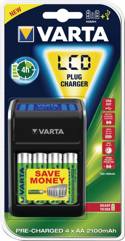 AA/AAA NiMh Nabíječka Baterií 4x AA/HR6 2100 mAh - obrázek produktu
