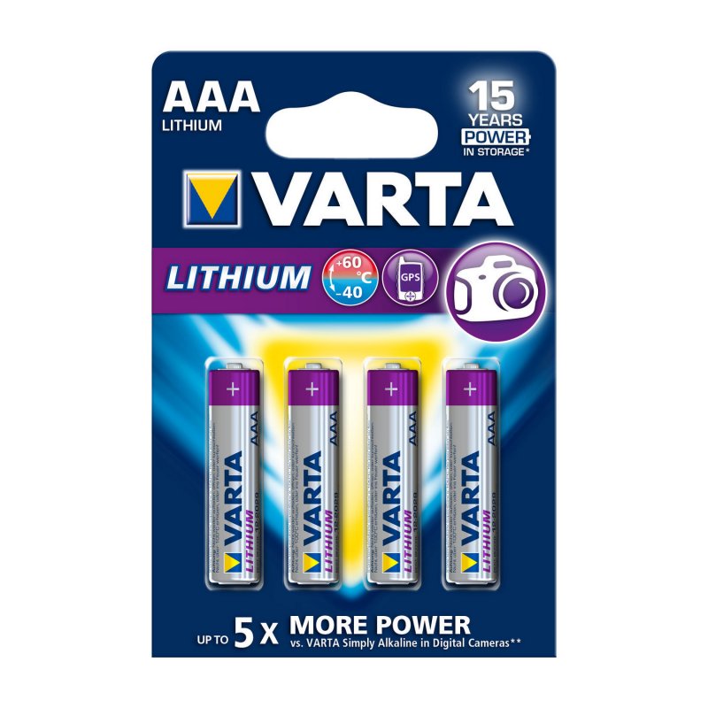 Lithiová Baterie AAA 4-Blistr VARTA-6103/4B - obrázek produktu