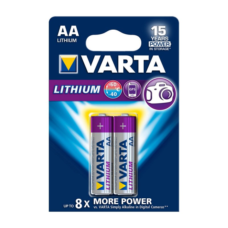 Lithiová Baterie AA | 1.5 V DC | 2900 mAh | 2-Blistrová karta | Šedá / Stříbrná - obrázek produktu