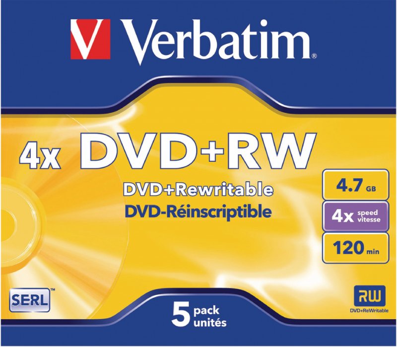 DVD+RW 4x 4.7GB 5 Pack Jewel Case Matné Stříbro - obrázek produktu