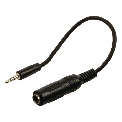 Stereo Audio Kabel 3.5mm Zástrčka - 6.35mm Zásuvka 0.20 m Černá - obrázek produktu