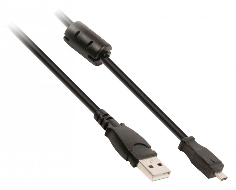 Kabel USB 2.0 USB A Zástrčka - Kodak 8kolíkový Zástrčka 2.00 m Černá - obrázek č. 1