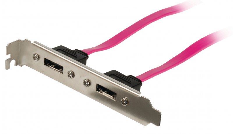 Kabel SATA 3 Gb/s Interní 2x SATA 7kolíkový Zásuvka - 2x SATA 7kolíkový Držák 0.50 m Červená VLCP73800R05 - obrázek produktu