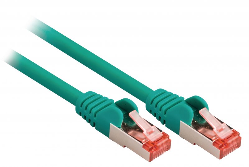 Síťový Kabel CAT6 S/FTP RJ45 (8P8C) Zástrčka - RJ45 (8P8C) Zástrčka 5.00 m Zelená - obrázek č. 1