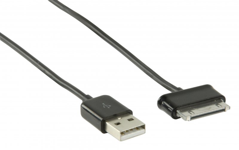 Synchronizační a Nabíjecí Kabel Samsung 30kolíkový Zástrčka - USB A Zástrčka 1.00 m Černá - obrázek č. 2