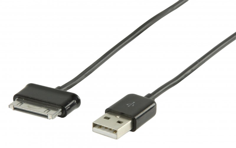 Synchronizační a Nabíjecí Kabel Samsung 30kolíkový Zástrčka - USB A Zástrčka 1.00 m Černá - obrázek č. 1
