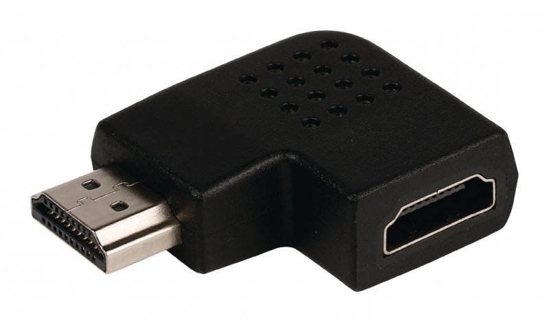 Adaptérem High Speed HDMI s Ethernetem Úhlový Pravý HDMI Konektor - HDMI Zásuvka Černá - obrázek č. 2