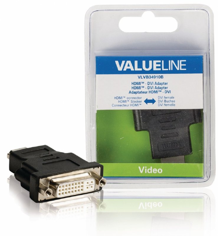 Adaptérem High Speed HDMI s Ethernetem HDMI Konektor - DVI-D 24+1p Zásuvka Černá VLVB34910B - obrázek produktu