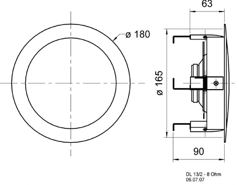 DL 13/2 T - 8 Ohm - 13 cm (5") stropní HiFi reproduktor VS-DL13/2T - obrázek č. 2