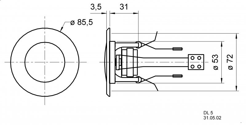 DL 5 - 8 Ohm - 5 cm (2") stropní reproduktor VS-DL5 - obrázek č. 1