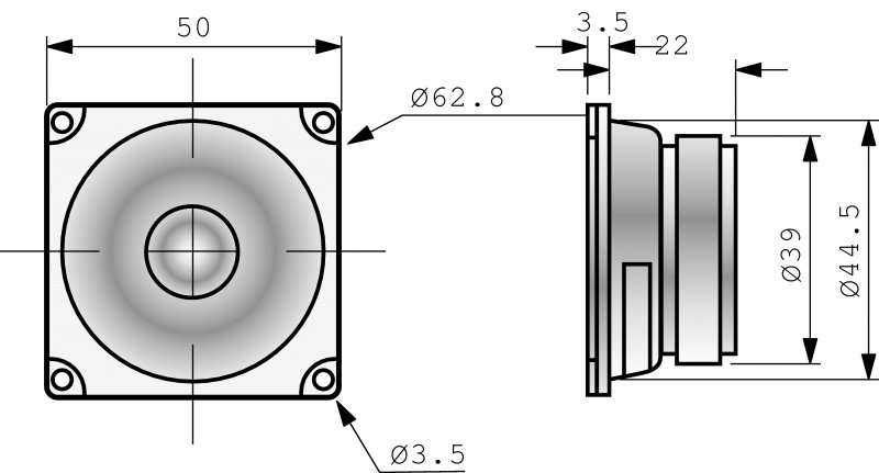 FRWS 5 - 4 Ohm - 5 cm (2") širokopásmový reproduktor VS-FRWS5/4 - obrázek č. 1