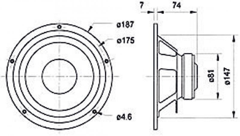 Hlubokotónový reproduktor 17 cm (6.5" ) 4 Ohm - obrázek č. 2