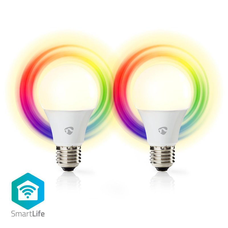 SmartLife Plnobarevná Žárovka | Wi-Fi | E27 | 470 lm | 6 W | RGB / Teplá Bílá | 2700 K | Android™ / IOS | A60 | 2 kusů - obrázek produktu