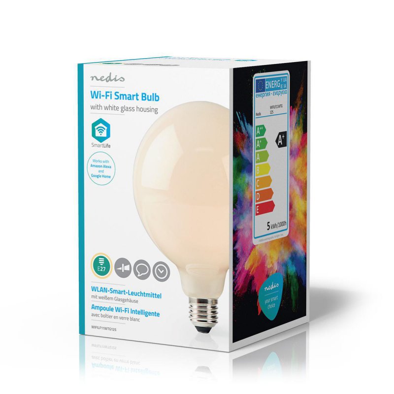 SmartLife LED žárovka | Wi-Fi | E27 | 500 lm | 5 W | Teplá Bílá | 2700 K | Sklo | Android™ / IOS | G125 | 1 kusů - obrázek č. 4