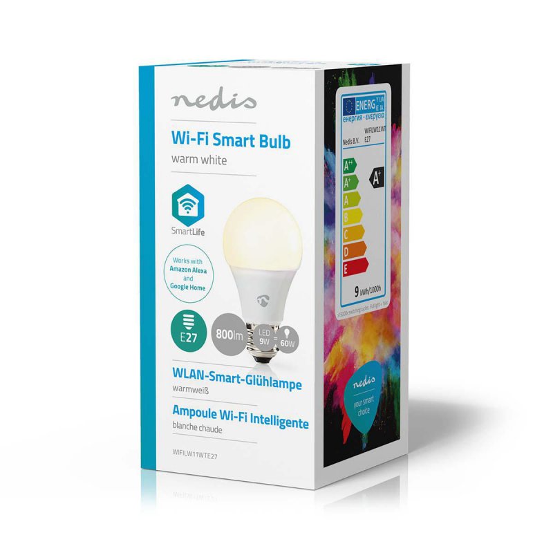 SmartLife LED Bulb | Wi-Fi | E27 | 800 lm | 9 W | Teplá Bílá | 2700 K | Energetická třída: A+ | Android™ / IOS | A60 - obrázek č. 4