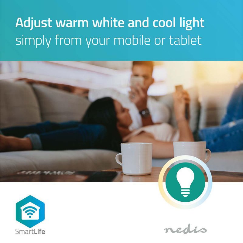 Žárovka LED SmartLife | Wi-Fi | E27 | 800 lm | 9 W | Teplá Bílá | 2700 K | Android™ / IOS | A60 | 1 kusů - obrázek č. 5