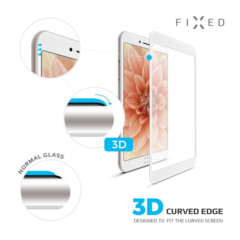 3D sklo FIXED iPhone 7Plus/ 8Plus,plné lepení,bílé - obrázek č. 1