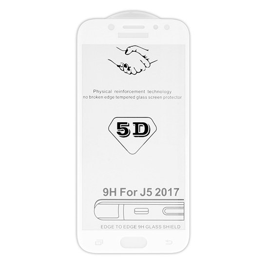 5D tvrzené sklo Samsung Galaxy J5 2017 (J530) White (FULL GLUE) - obrázek produktu