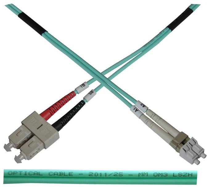 Optický patch kabel duplex LC-SC 50/ 125 MM 5m OM3 - obrázek produktu