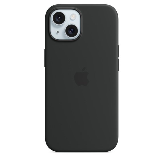 iPhone 15+ Silicone Case with MS - Black - obrázek produktu