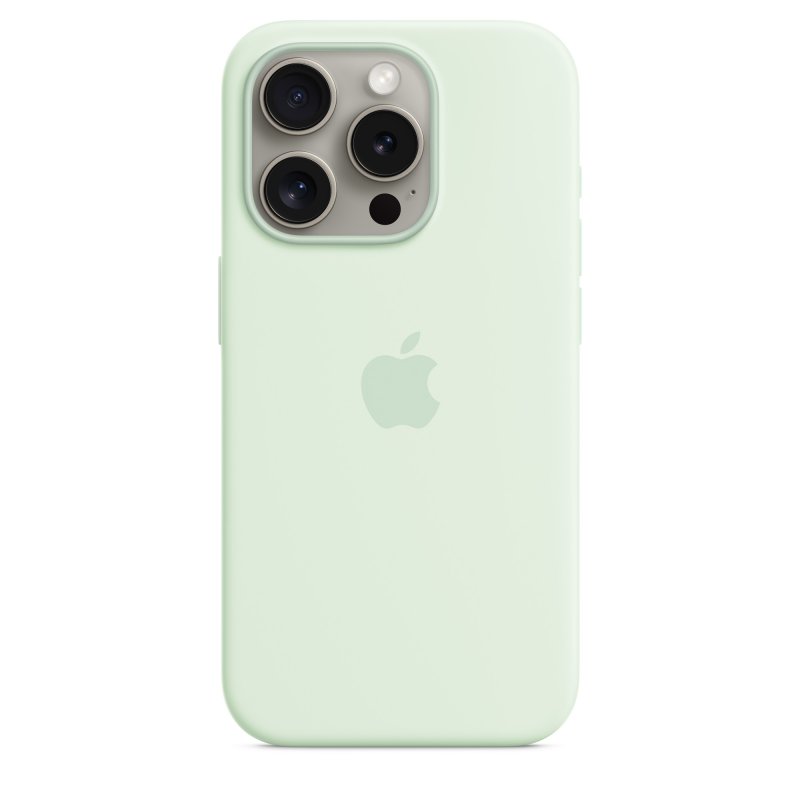 iPhone 15 ProMax Silicone Case with MS - Soft Mint - obrázek produktu