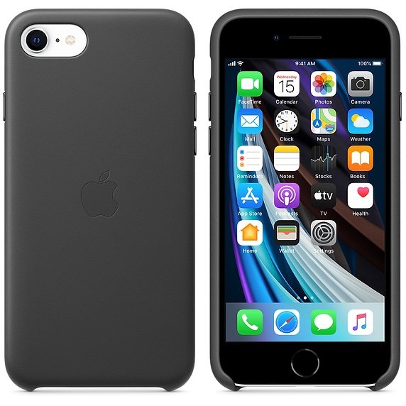 iPhone SE Leather Case - Black - obrázek č. 1