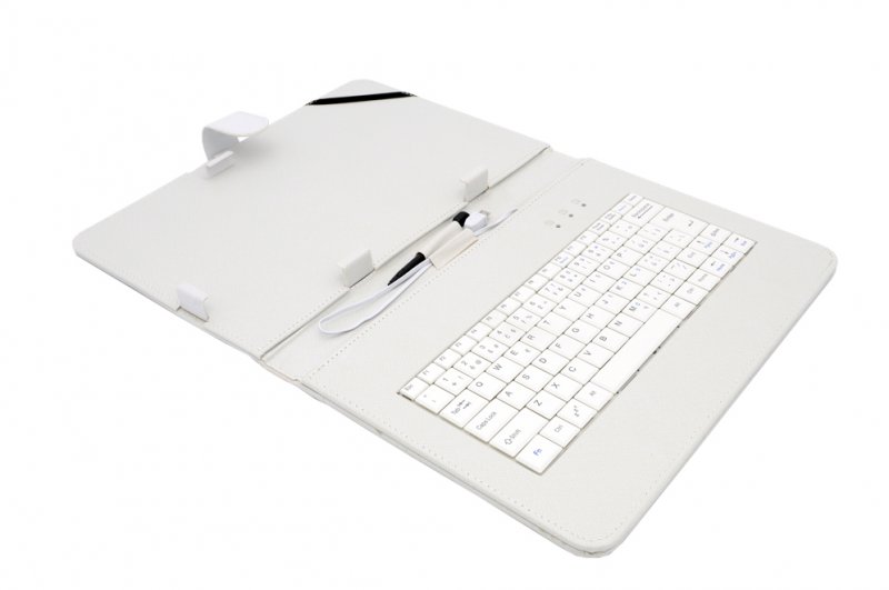 AIREN AiTab Leather Case 4 with USB Keyboard 10" WHITE (CZ/ SK/ DE/ UK/ US.. layout) - obrázek produktu