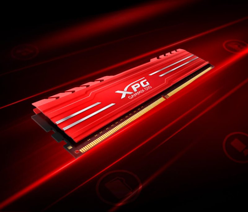 8GB DDR4-2666MHz ADATA XPG D10 CL16, 2x4GB red - obrázek produktu