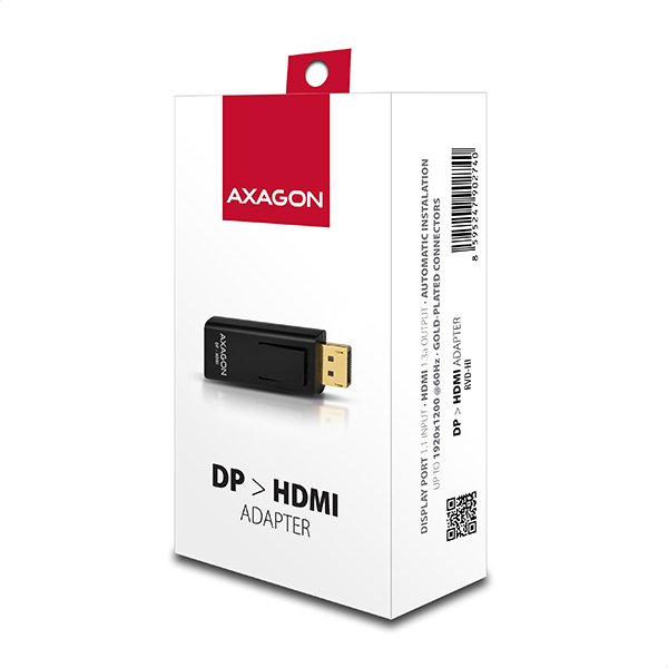 AXAGON RVD-HI, DisplayPort -> HDMI redukce /  adaptér, FullHD - obrázek č. 4