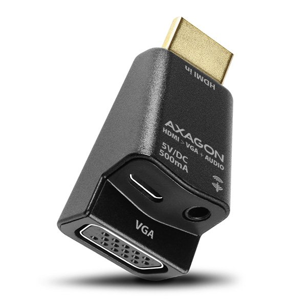 AXAGON RVH-VGAM, HDMI -> VGA MINI redukce /  adaptér, FullHD, audio výstup, micro USB nap. konektor - obrázek č. 1