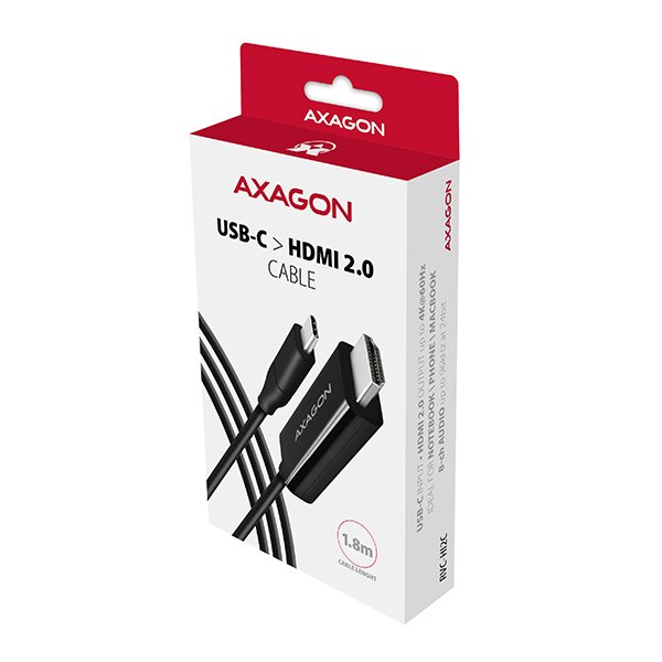 AXAGON RVC-HI2C, USB-C -> HDMI 2.0 redukce /  kabel 1.8m, 4K/ 60Hz - obrázek č. 7