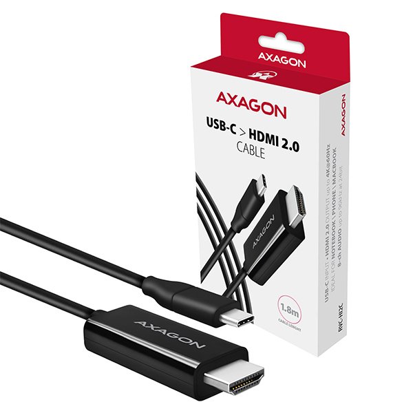 AXAGON RVC-HI2C, USB-C -> HDMI 2.0 redukce /  kabel 1.8m, 4K/ 60Hz - obrázek produktu