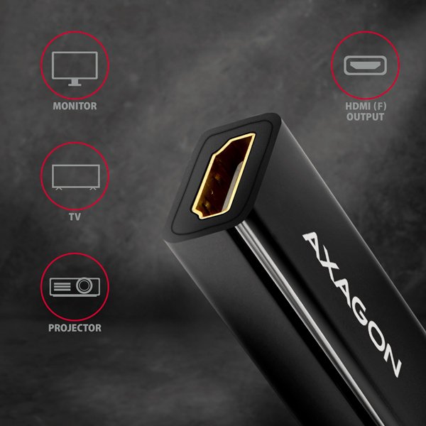 AXAGON RVDM-HI14N, Mini DisplayPort -> HDMI 1.4 redukce /  adaptér, 4K/ 30Hz - obrázek č. 2