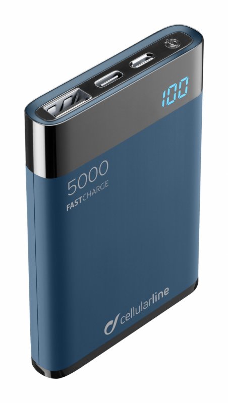 PB Cellularline Manta HD,5000 mAh,USB-C, modrá - obrázek produktu