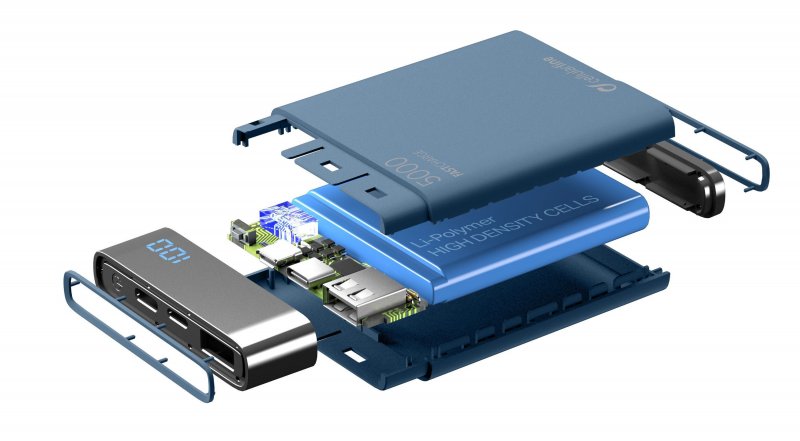 PB Cellularline Manta HD,5000 mAh,USB-C, modrá - obrázek č. 1