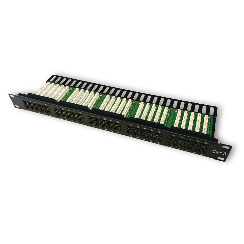 DATACOM Patch panel ISDN 50p.1U Integrovaný  BLACK, 19" - obrázek produktu