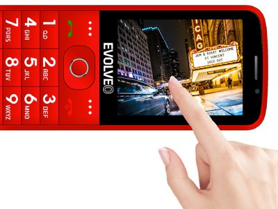 EVOLVEO EasyPhone AD, chytrý mobilní telefon pro seniory s nabíjecím stojánkem (červená barva) - obrázek č. 1