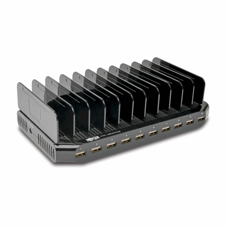 Tripplite USB nabíjecí stanice s úložným prostorem, výstup 10x 12V, 8A, 96W, napájecí kabel Schuko - obrázek produktu