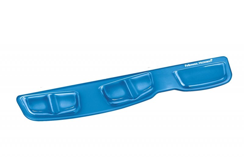 Opěrka zápěstí ke klávesnici Fellowes Health-V CRYSTAL gelová modrá - obrázek produktu
