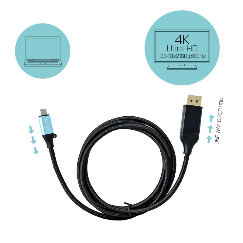 i-tec USB-C DisplayPort Cable Adapter 4K /  60 Hz 200cm - obrázek č. 1