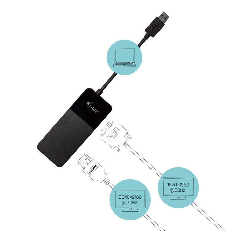 i-tec USB 3.0 /  USB-C Dual HDMI and VGA Video Adapter - obrázek č. 1