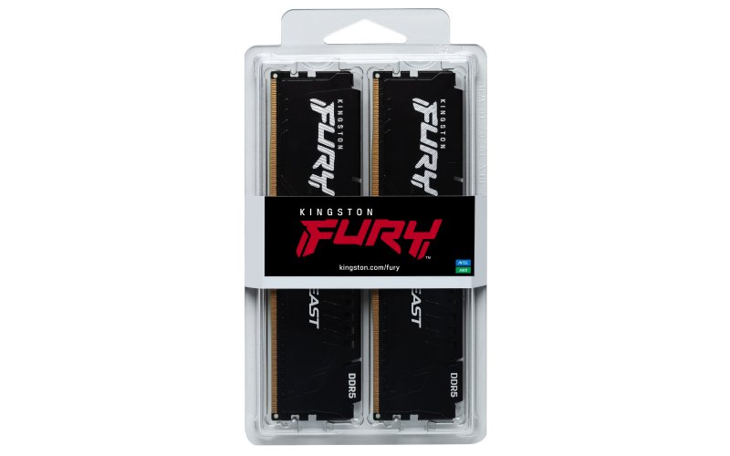 Kingston FURY Beast/ DDR5/ 16GB/ 4800MHz/ CL38/ 2x8GB/ Black - obrázek č. 1