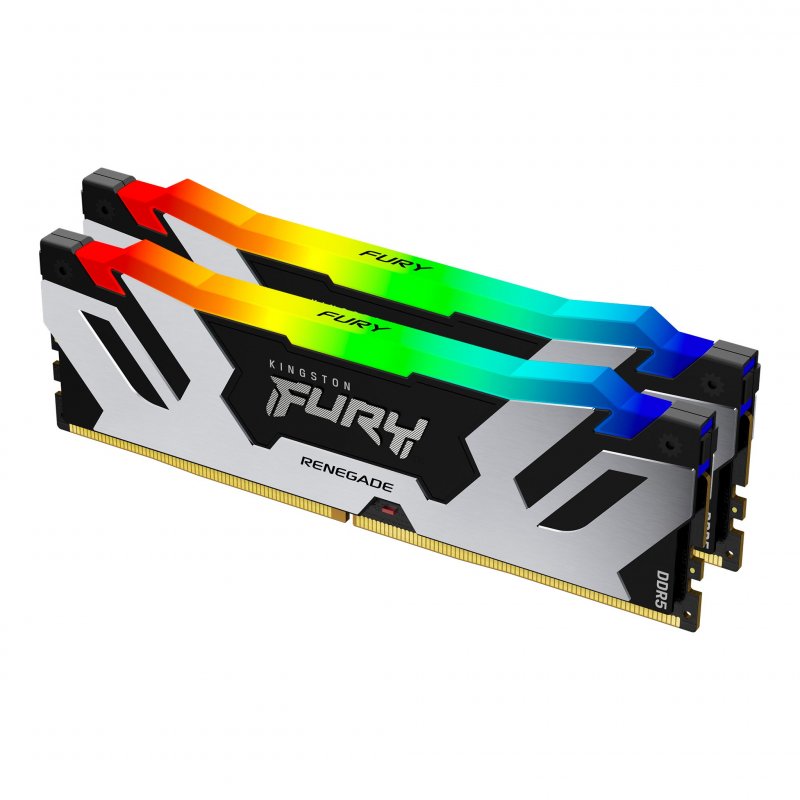 Kingston FURY Renegade/ DDR5/ 32GB/ 6400MHz/ CL32/ 2x16GB/ RGB/ Black/ Silv - obrázek produktu