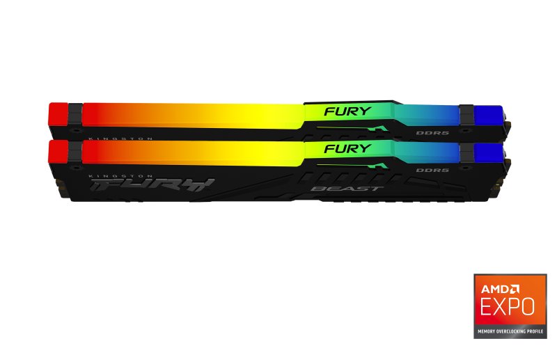Kingston FURY Beast EXPO/ DDR5/ 32GB/ 5600MHz/ CL36/ 2x16GB/ RGB/ Black - obrázek č. 2